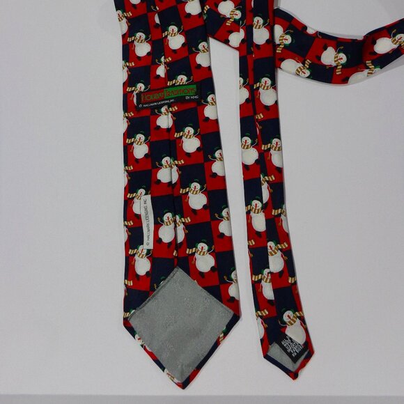 Holiday Traditions Hallmark Men's All Silk Necktie Snowman Holiday Christmas Tie - Picture 2 of 6